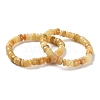 Natural Yellow Jade Beads Stretch Bracelets for Women Men BJEW-C081-05-1