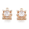 Brass Micro Pave Clear Cubic Zirconia Charms KK-N216-568LG-2