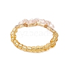 Heart Glass Seed Beads Stretch Rings for Women RJEW-MZ00028-05-4