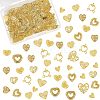 Olycraft 140Pcs 10 Style Heart with Textured Alloy Cabochons MRMJ-OC0002-65-RS-2