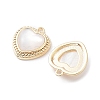 Rack Plating Brass Heart Charms with Shell KK-A183-27G-2