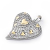 Brass Micro Pave Cubic Zirconia Pendants KK-S510-32GP-04-2