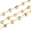 Handmade Brass Glass Rhinestone Beaded Chains CHC-M024-29G-1