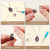 Natural Amethyst Teardrop Urn Ashes Pendant 304 Stainless Steel Cable Chain Necklaces NJEW-OC0001-09C-3