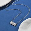 304 Stainless Steel 11:11 Rectangle Pendant Cable Chain Necklaces for Women NJEW-NH0001-04P-4