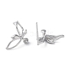 Rhodium Plated 925 Sterling Silver Stud Earring Findings STER-M115-11P-2