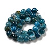 Faceted Natural Dragon Veins Agate Beads Strands G-F447-12mm-P05-3