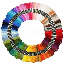 100 Skeins 100 Colors Polyester Embroidery Threads for Cross Stitch SENE-PW0002-046