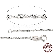 Anti-Tarnish Rhodium Plated 925 Sterling Silver Necklaces STER-E007-2A