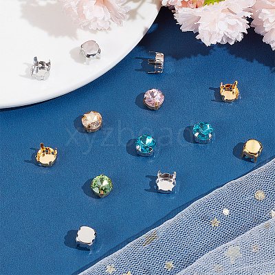 280Pcs 2 Colors 201 Stainless Steel Sew on Prong Settings STAS-UN0051-88-1
