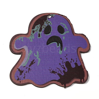 Halloween Printed Wooden Big Pendants WOOD-I016-01I-1
