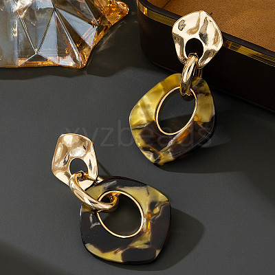 Alloy & Acrylic Stud Dangle Earrings FS-WGB9194-05-1