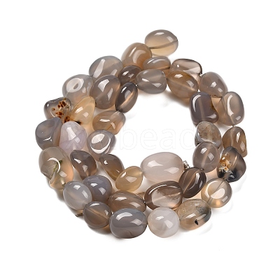 Natural Grey Agate Beads Strands G-P568-C17-01-1