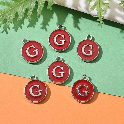 Platinum Plated Alloy Enamel Charms X-ENAM-S118-03G-P-1