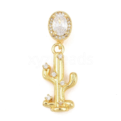 Brass Micro Pave Clear Cubic Zirconia Pendants KK-Z151-12G-02-1