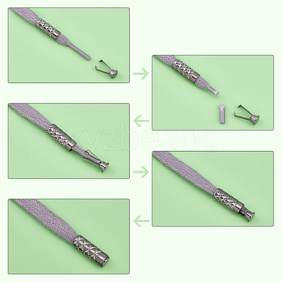 32 Sets 4 Colors Zinc Alloy Cord Ends FIND-PH0003-83-1