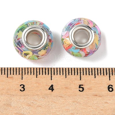 Transparent Resin Rondelle European Beads RESI-S023-04-1
