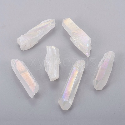 Electroplate Natural Quartz Crystal Beads KK-F757-G07-1