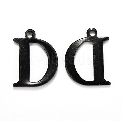 304 Stainless Steel Alphabet Charms STAS-H122-D-EB-1