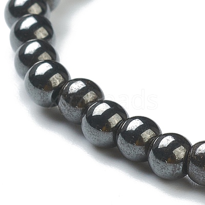 Synthetic Non-magnetic Hematite Beaded Stretch Bracelets BJEW-A117-A-22-1