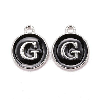 Platinum Plated Alloy Charms LS-ENAM-S118-02G-P-1