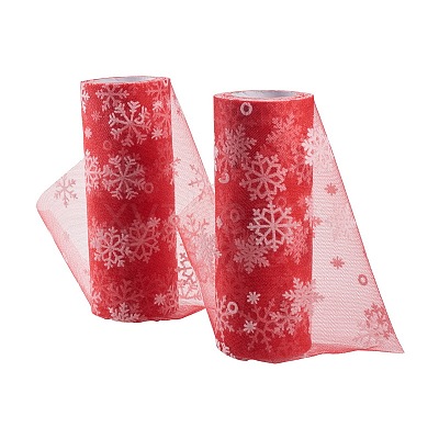 Snowflake Deco Mesh Ribbons OCOR-P010-G08-1