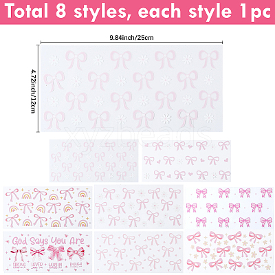8Pcs 8 Styles PVC Plastic Waterproof Decorative Sticker Labels DIY-SP0004-93G-1