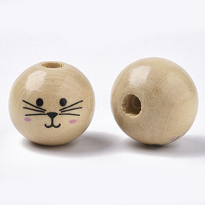 Natural Wood European Beads X1-WOOD-S055-16A-1