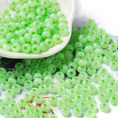 Imitation Jade 3/0 Glass Seed Beads SEED-Z001-A-A14-1