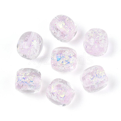 Handmade Foil Lampwork Beads Strands FOIL-T008-01G-1