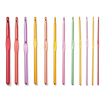 Aluminum Crochet Hooks Needles TOOL-S011-01-1