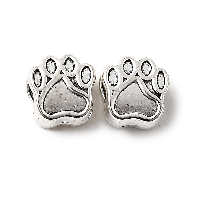 Dog Paw Prints Tibetan Style Alloy European Bead Enamel Settings TIBEP-S293-067AS-LF-1