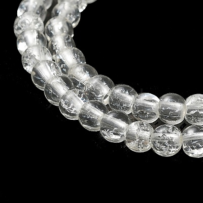 Spray Painted Crackle Glass Beads Strands CCG-Q001-4mm-01-1