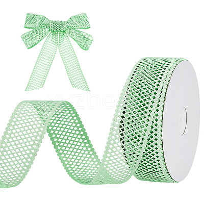 Polyester Hollow Grid Ribbons OCOR-WH0105-107A-1