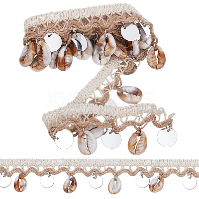 3 Yards Ethnic Style Cotton Fringe Lace Ribbon OCOR-WH0100-35E-1
