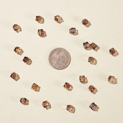 Two Tone Transparent Spray Painted Acrylic Bead X-ACRP-T005-26A-1