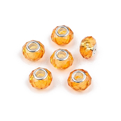Baking Paint Transparent Glass European Beads GPDL-N004-C14mm-B01-1