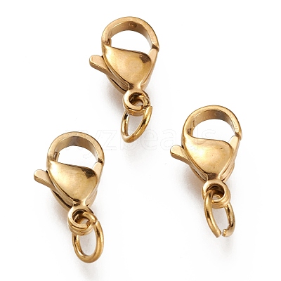 Ion Plating(IP) 304 Stainless Steel Lobster Claw Clasps STAS-G240-01D-G-1
