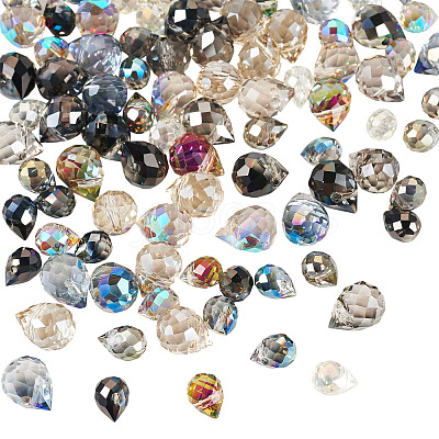 100Pcs 2 Styles Transparent Electroplate Glass Beads EGLA-TA0013-45-1