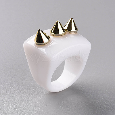Opaque Acrylic Finger Rings RJEW-T010-12-1