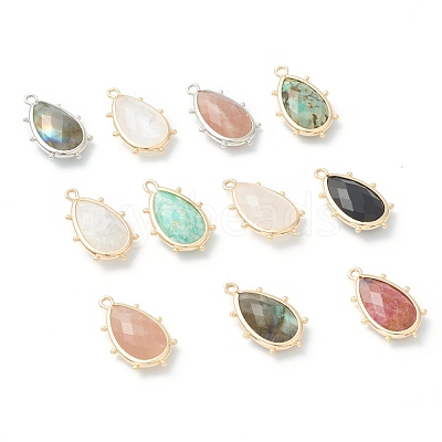 Natural Mixed Gemstone Pendants G-B009-02-1