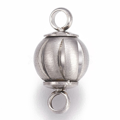 304 Stainless Steel Magnetic Clasps with Loops STAS-O101-57MP-1