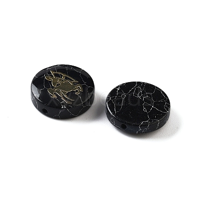 Dyed Black Synthetic Turquoise Beads G-F775-B02-1