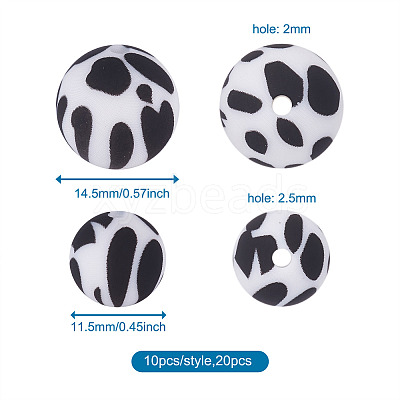 20Pcs 2 Colors Silicone Beads SIL-TA0001-07A-1