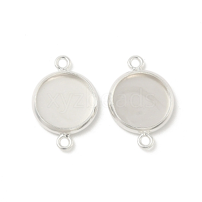 Flat Round Brass Connector Cabochon Settings KK-K414-13E-S-1