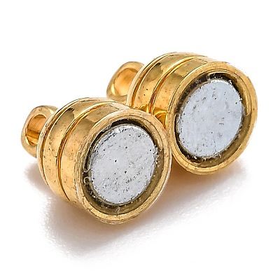 Brass Magnetic Clasps with Loops KK-O134-13G-1