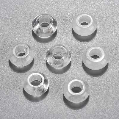Natural Quartz Crystal European Beads G-G740-12x6mm-30-1