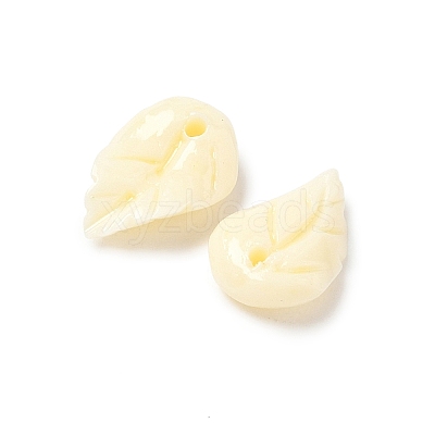 Synthetic Coral Dyed Leaf Charms CORA-Q034-01-02-1