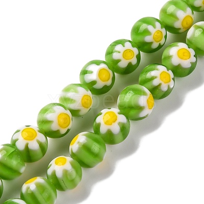 Handmade Millefiori Lampwork Beads Strands LAMP-G164-05M-1