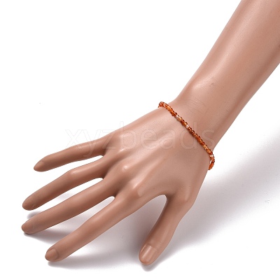 Mini Natural Carnelian Beaded Stretch Bracelets BJEW-JB07669-06-1